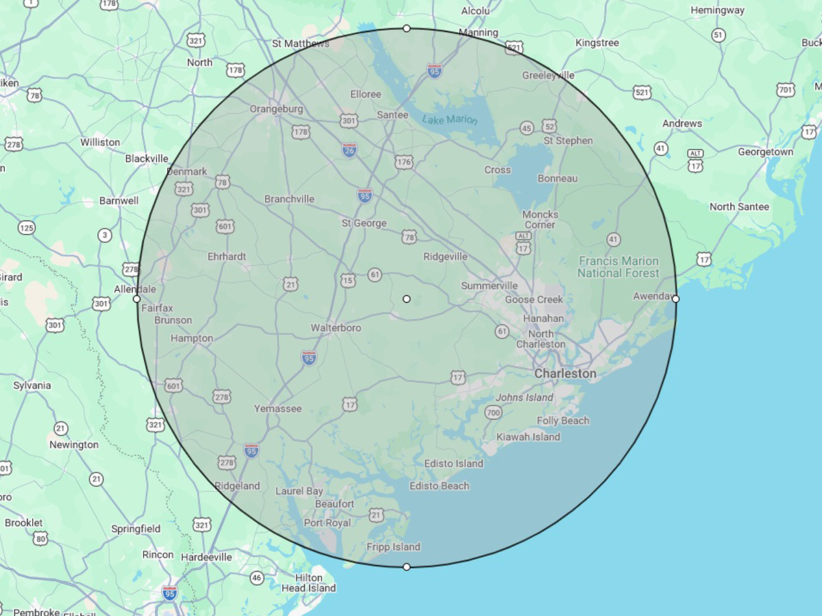 A Closer Look Home Inspection Lowcountry Service Area Map